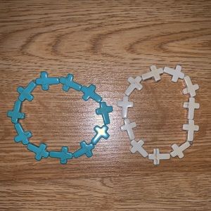 Two cross stretchy bracelets